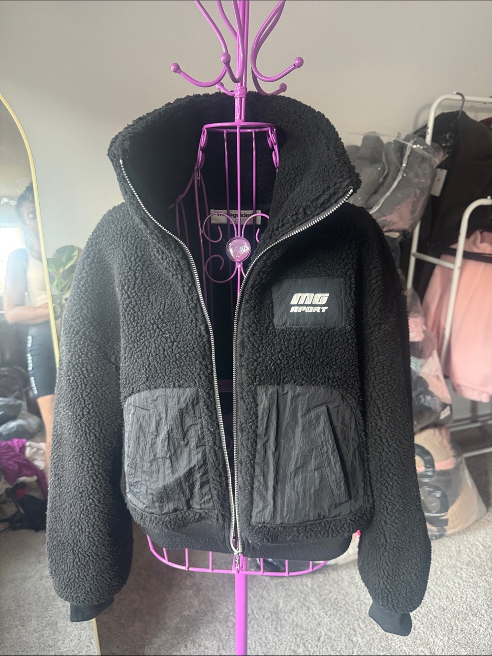 Missguided sport Sherpa bomber Jacket